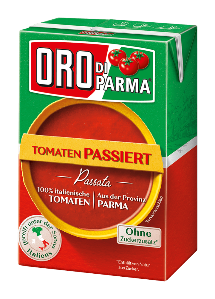 Strained tomatoes in a Combibloc