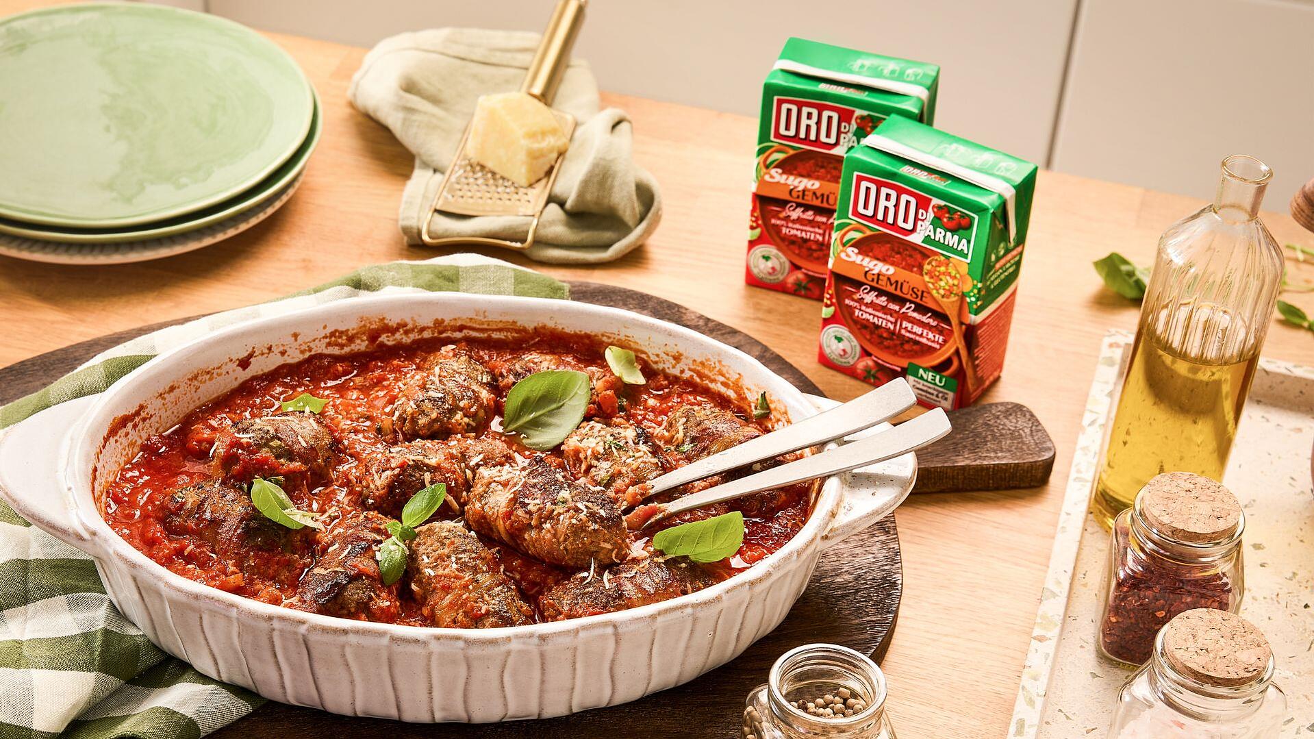  Italienische Hackröllchen in würziger Tomatensauce