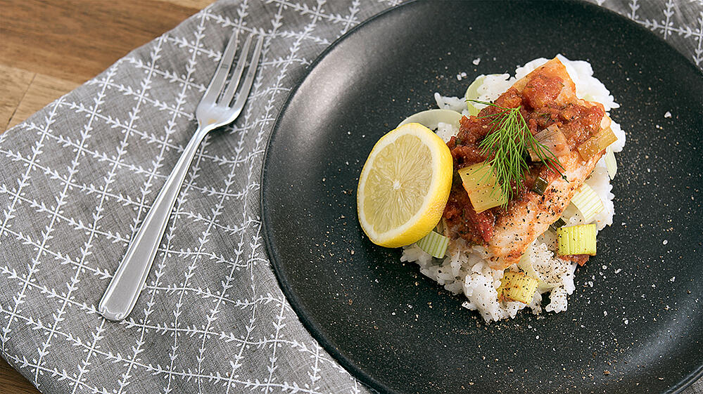 Redfish Fillet in a Roasting Bag with Rice