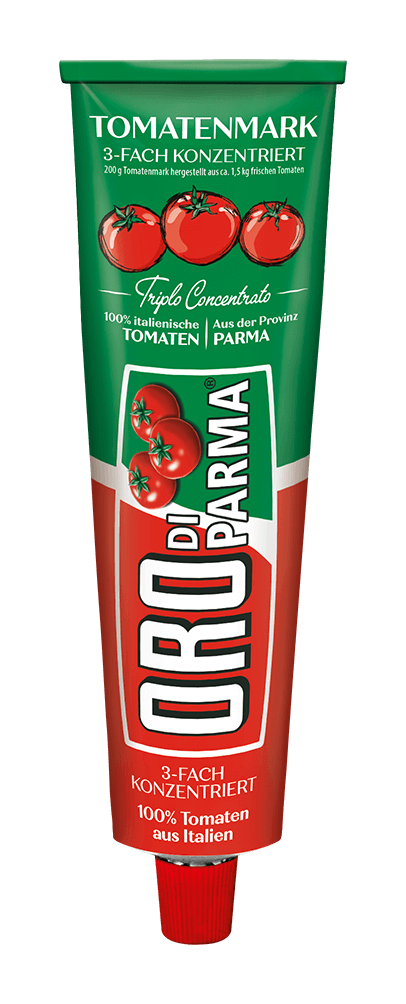 Triple concentrated tomato paste from ORO di Parma in a 200g big pack.
